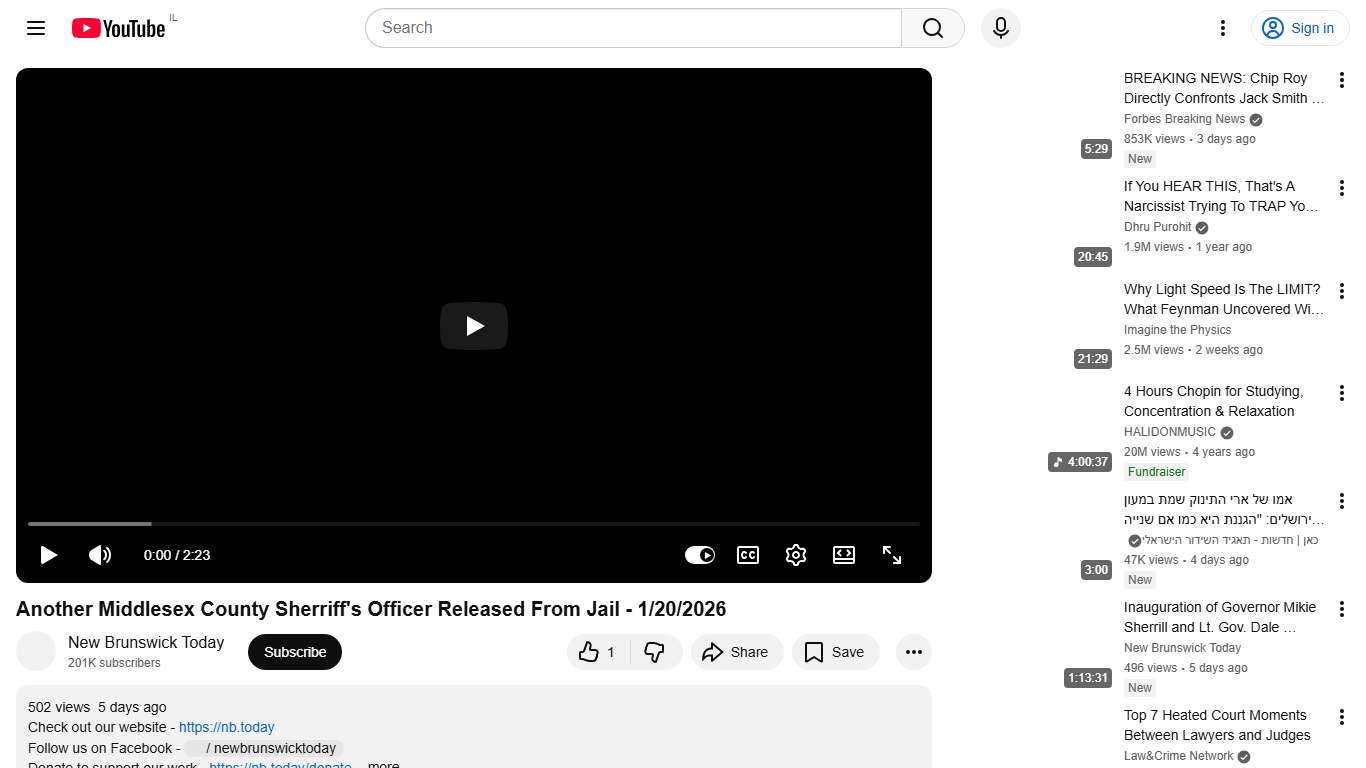 Another Middlesex County Sherriff's Officer Released From Jail - 1/20/2026 - YouTube
